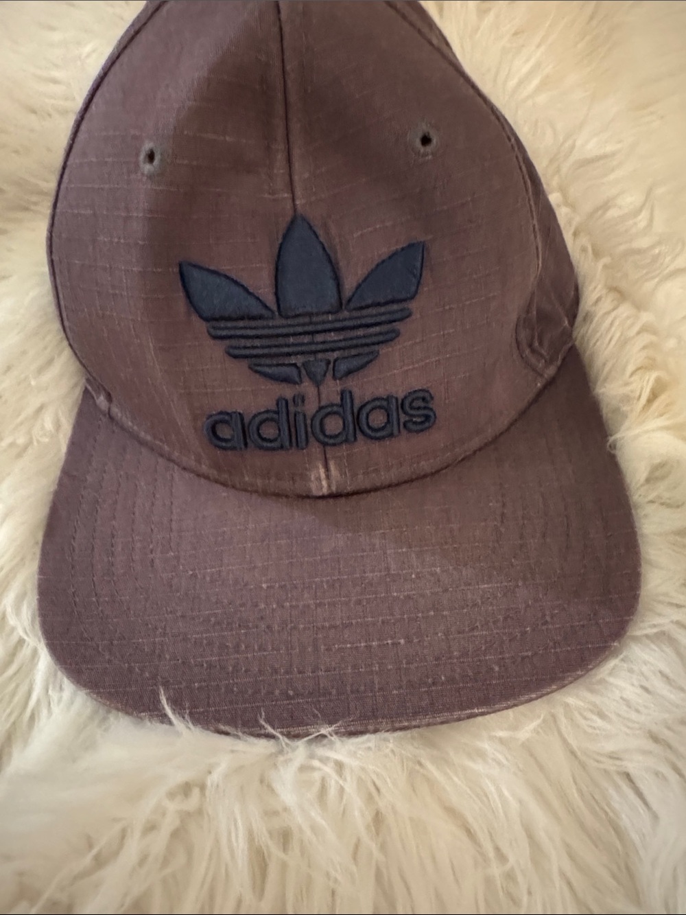 adidas Brown Baseball Cap with Navy Trefoil